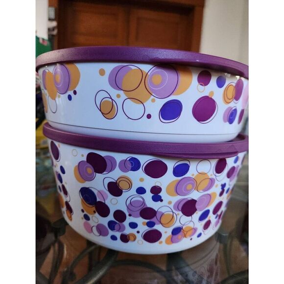 Tupperware "Stack, Store, Serve" snack canister set with locking seals. These ca - Picture 5 of 8